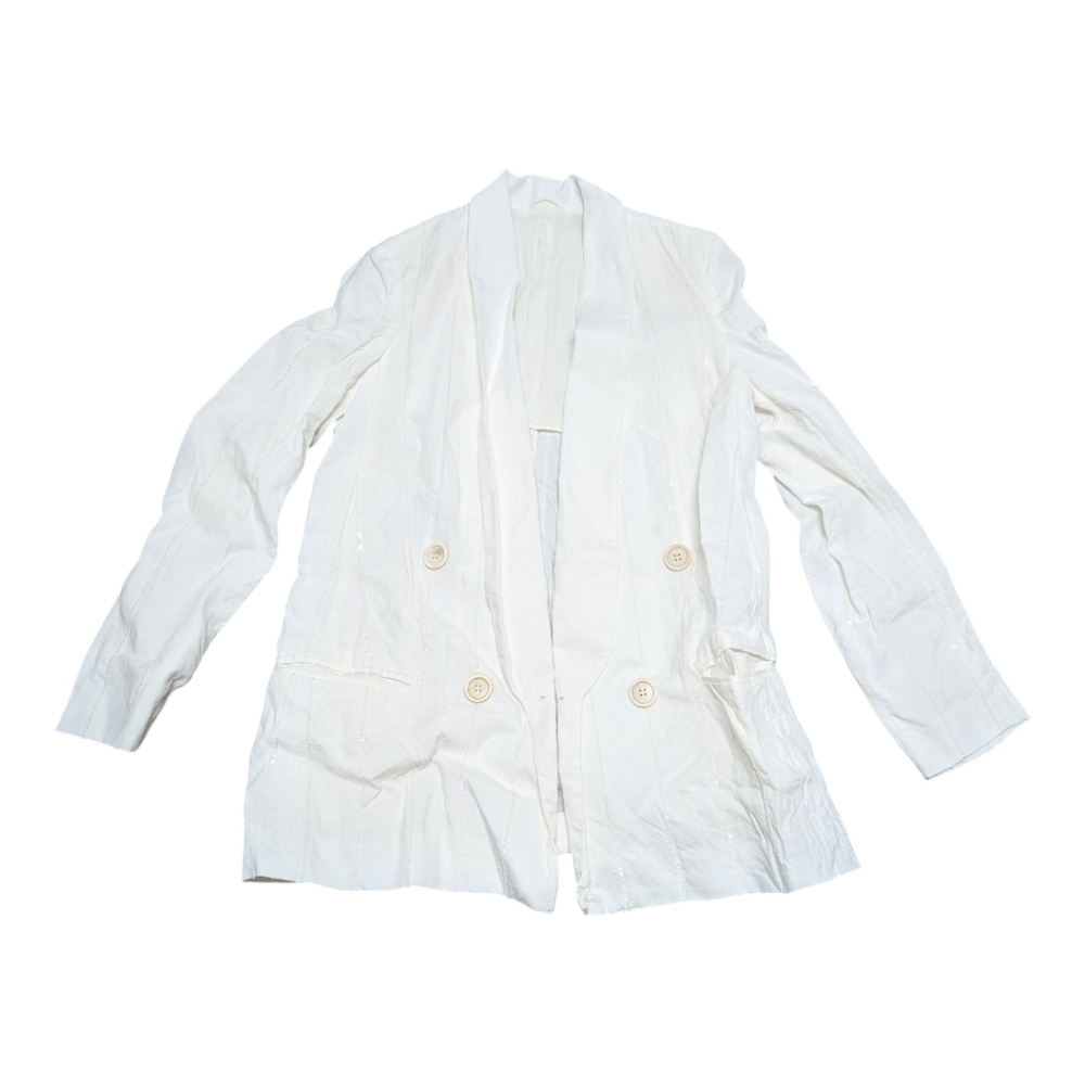 Brunello Cucinelli Cream Blazer Linen Cotton Old Money Made in Italy Size 40
